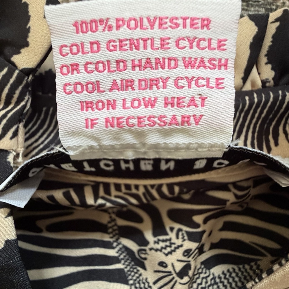 Gretchen Scott tan black leopard animal print safari button front top Medium - Picture 10 of 10
